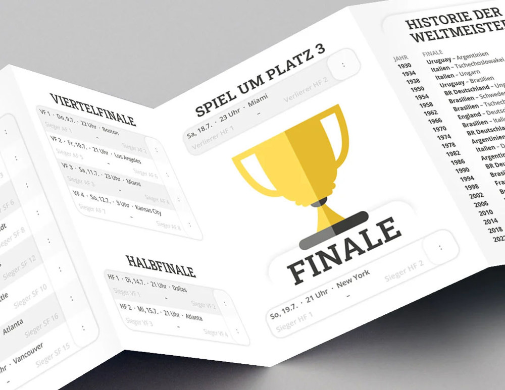 Pocket WM-Spielplan Fans PLUS