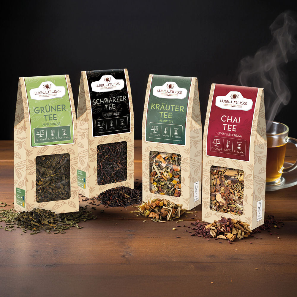 2 Tee Spezialitäten in der Birkenholzbox