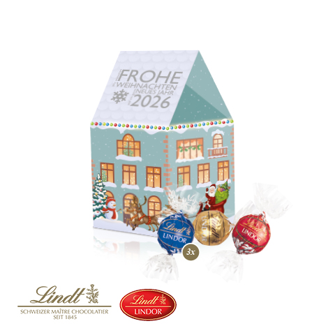 3D Präsent "Haus" mit Lindor Pralinés