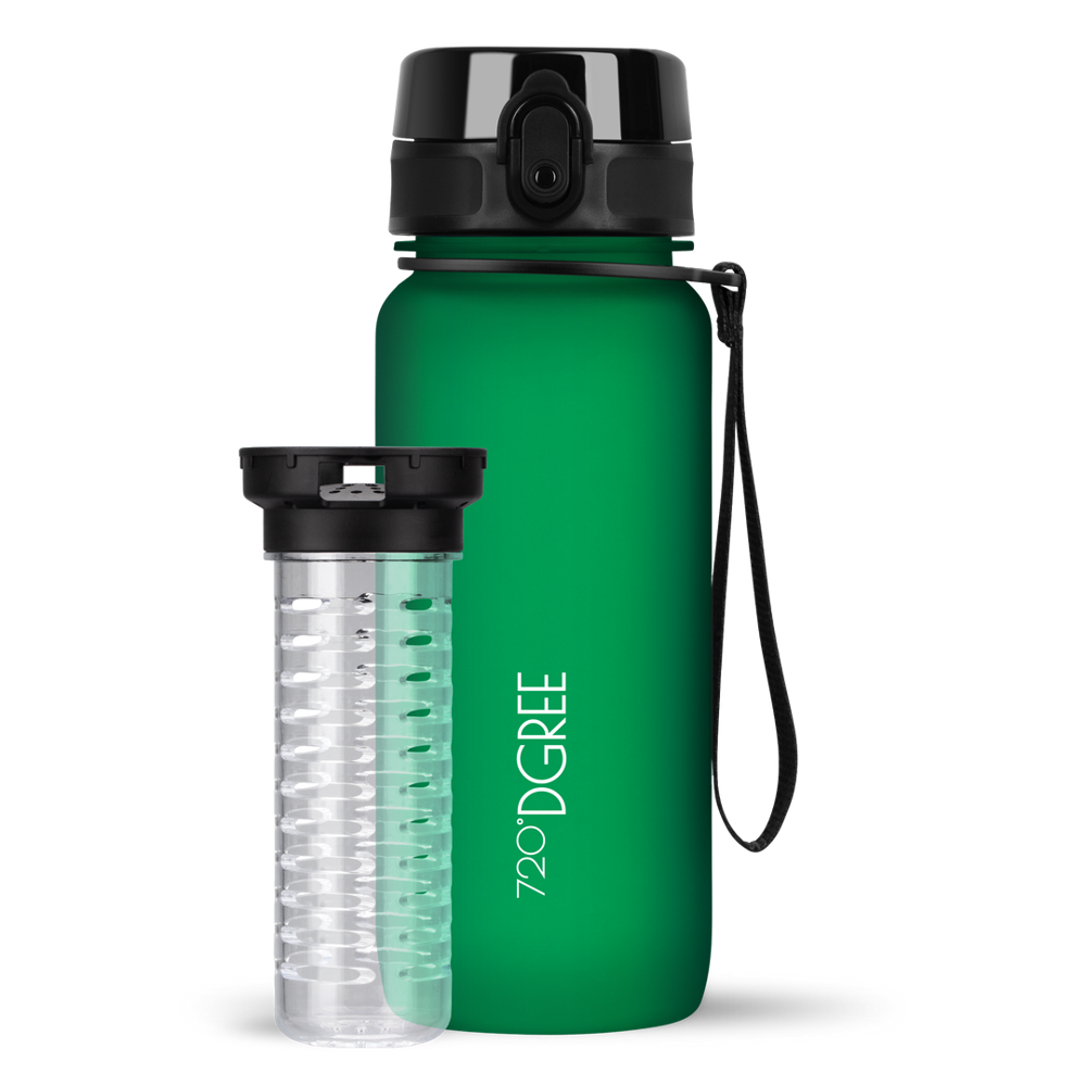 uberBottle Trinkflasche Forest Green mit Fruchtbehälter