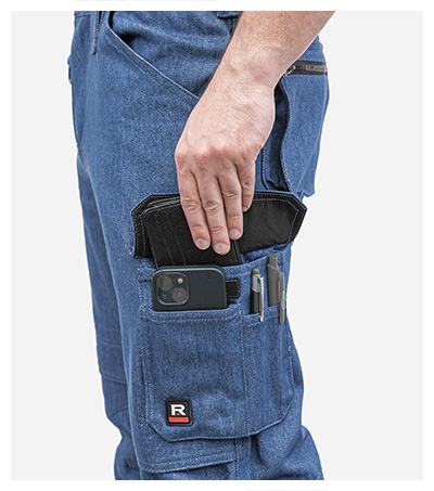 Arbeitsjeans Herren Vertex heller Jeansstoff