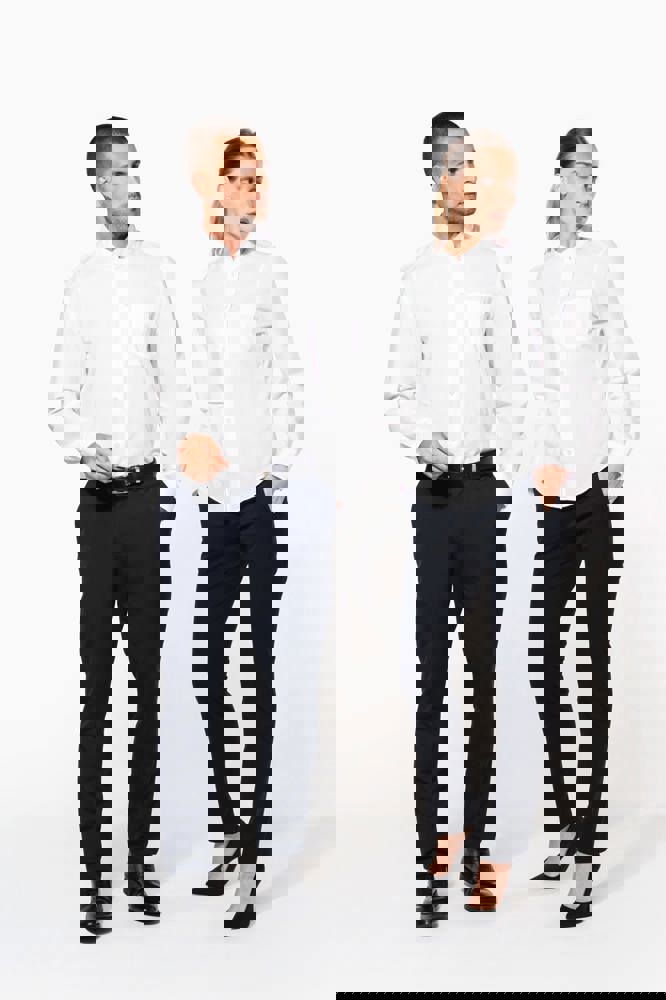 K515 - Herrenhemd mao-kragen langarm