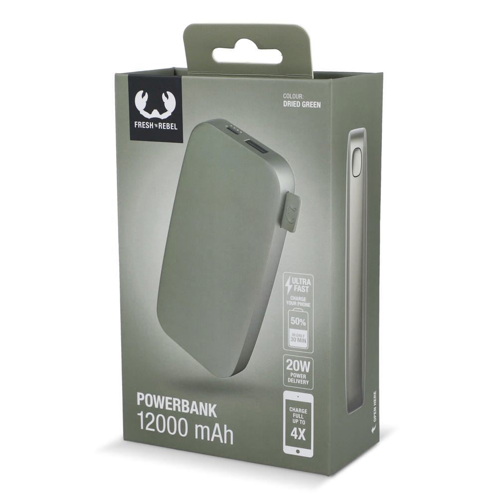 2PB12100 | Fresh 'n Rebel Powerbank 12000mAh USB-C Schnellladung 20W