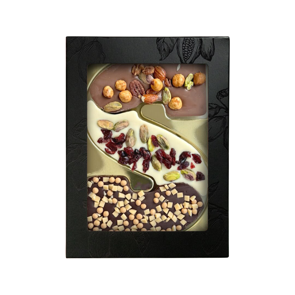 Luxus Schokoladenbuchstabe S verschiedene Sorten | Nussmix/Karamell | 230g