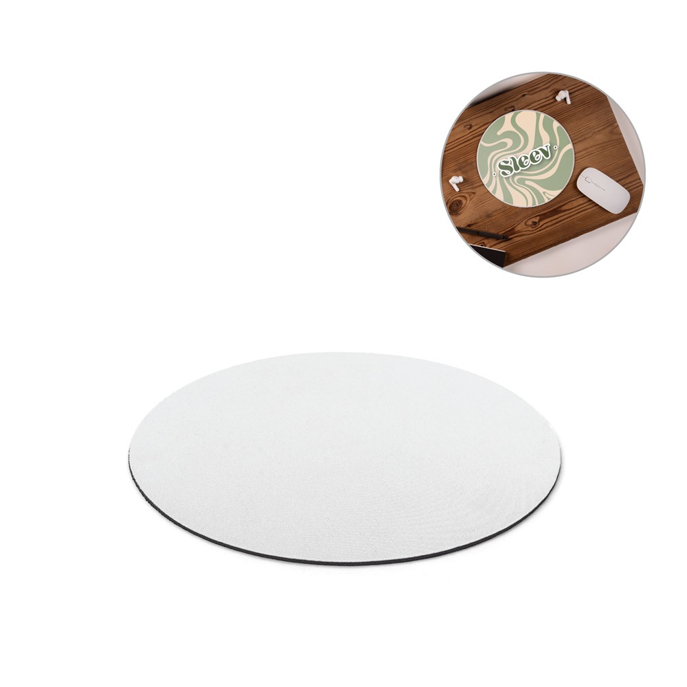BLAIR ROUND. Rundes Mauspad mit Gummibasis